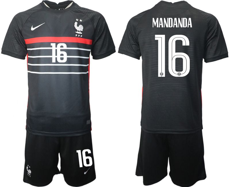 Men 2022 World Cup National Team France home black #16 Soccer Jersey